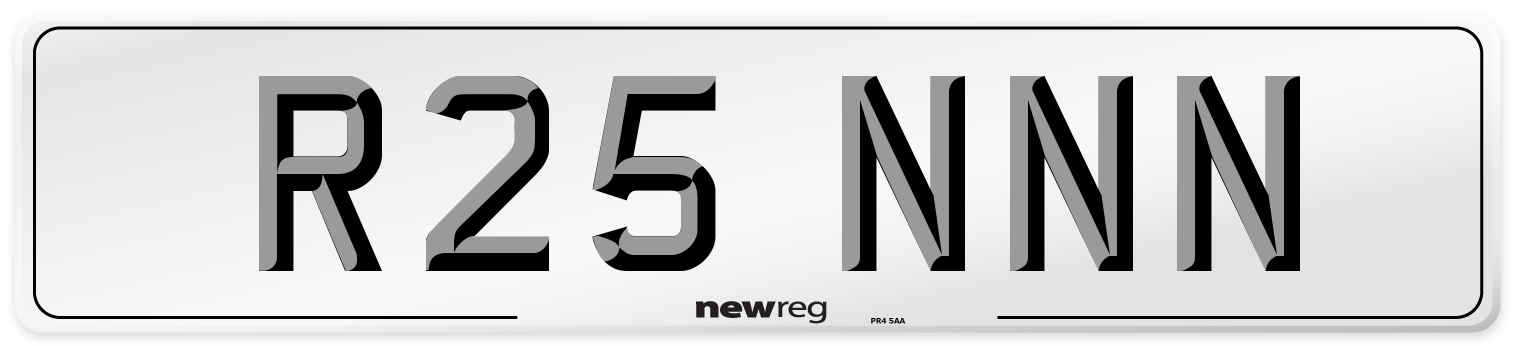 R25 NNN Number Plate from New Reg